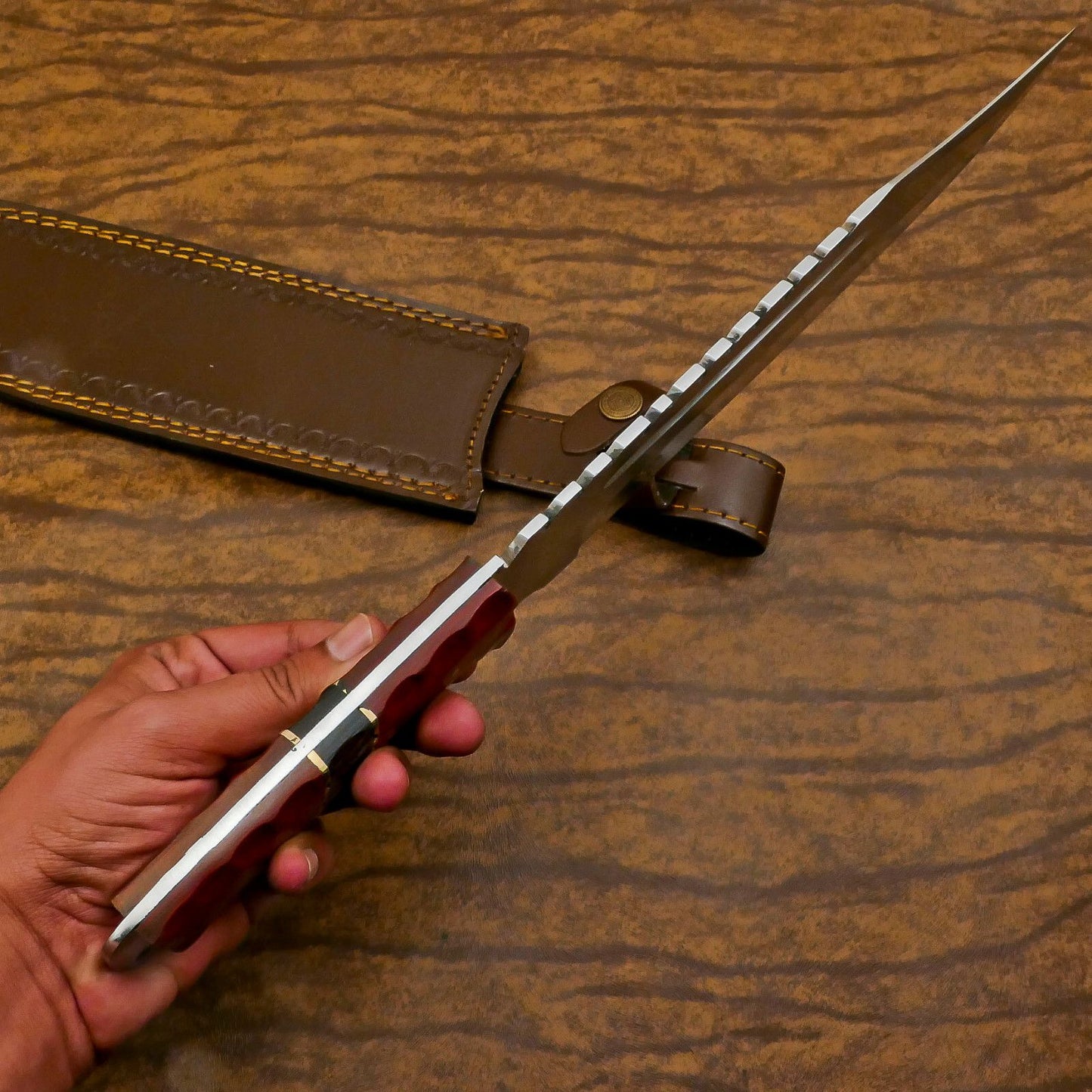 Handmade 12-Inch D2 Steel Full Tang Huge Bowie Hunting & Sport Knife