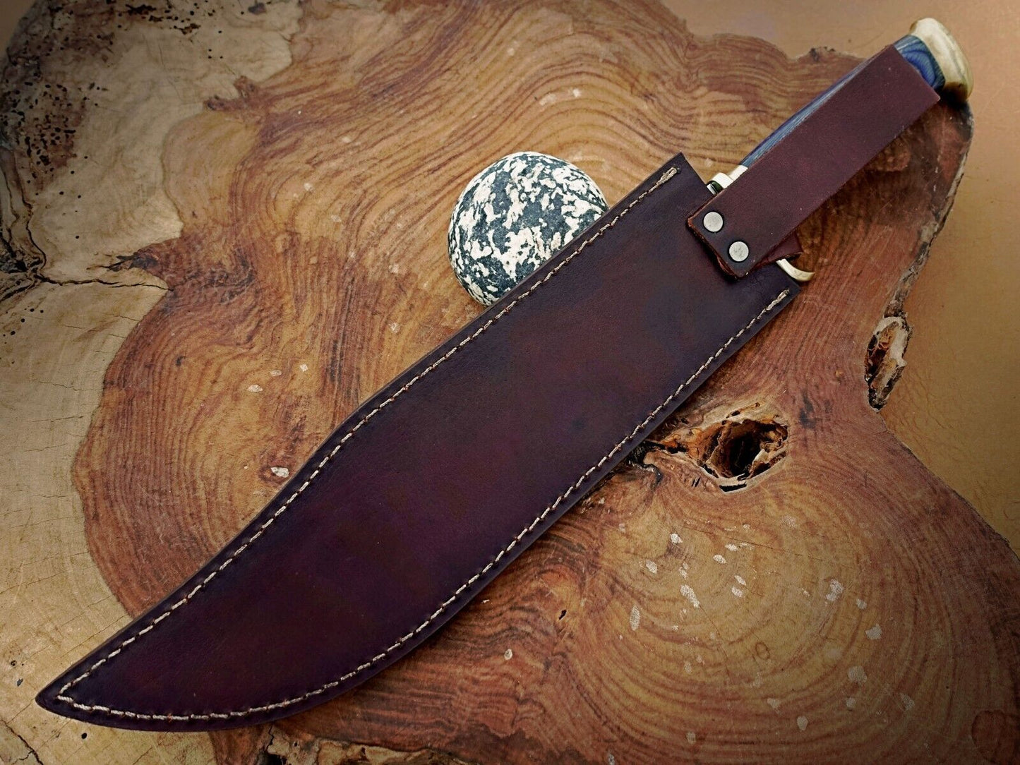 Handmade 18" D2 Steel Crocodile Dundee Bowie Knife – High Polish Survival Hunting Blade