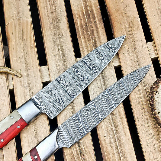 Lot of 2 Handmade Damascus Steel Chef Knives – Premium Kitchen