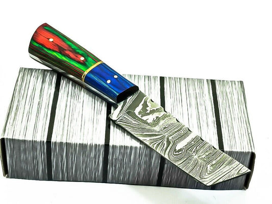 Handmade Damascus Steel Bull Cutter Knife 7" Full Tang Hunting knife with Wood Handle