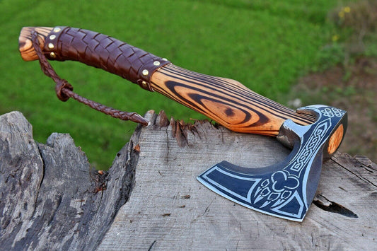 Hand Forged 1095 High Carbon Steel Viking Axe – Tomahawk, Hatchet & Combat Axe