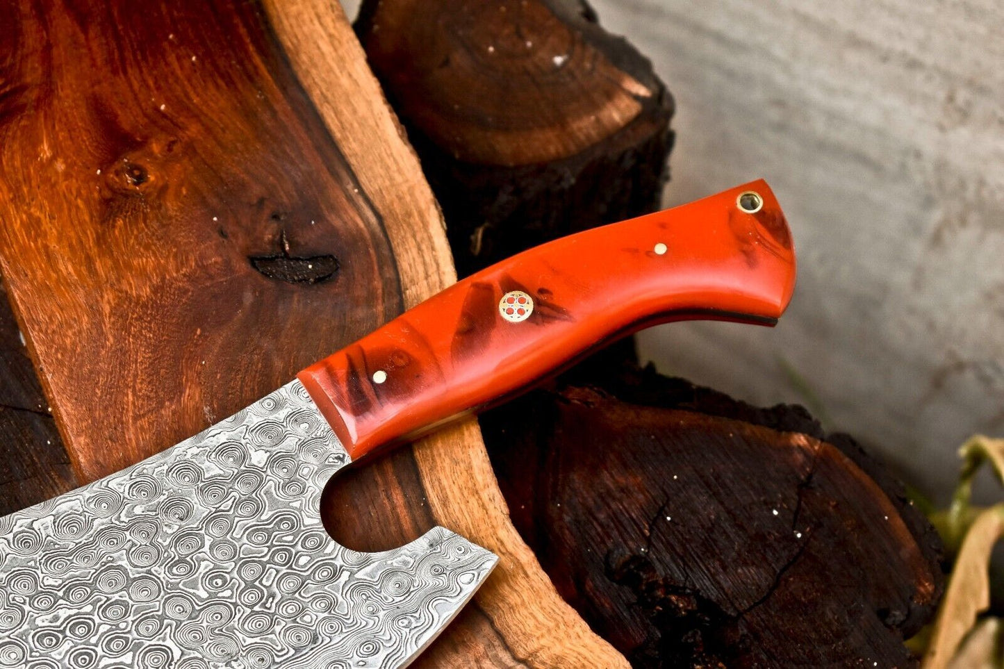 12" Handmade Damascus Steel Full Tang Chef Chopper Knife – 384 Layers, Oil Tempered, Razor Sharp