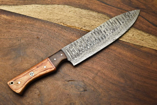 Custom Handmade Damascus Steel Chef Knife – Full Tang Sport Utility Kitchen Knife