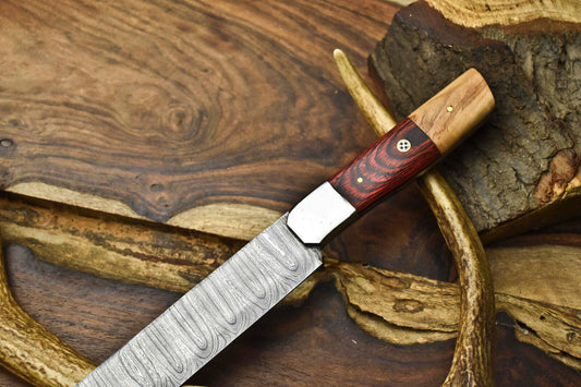 12" Handcrafted Damascus Steel Chef Knife Full Tang Kitchen Blade – Handmade