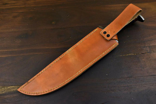 13.4" Damascus Bull Horn Hunting Bowie Knife Outdoor Series