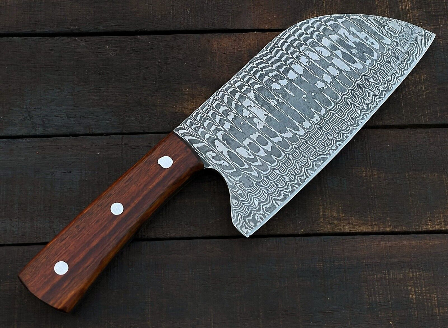 Custom Handmade Damascus Steel Meat Cleaver Chef Knife – Full Tang Kitchen Essential