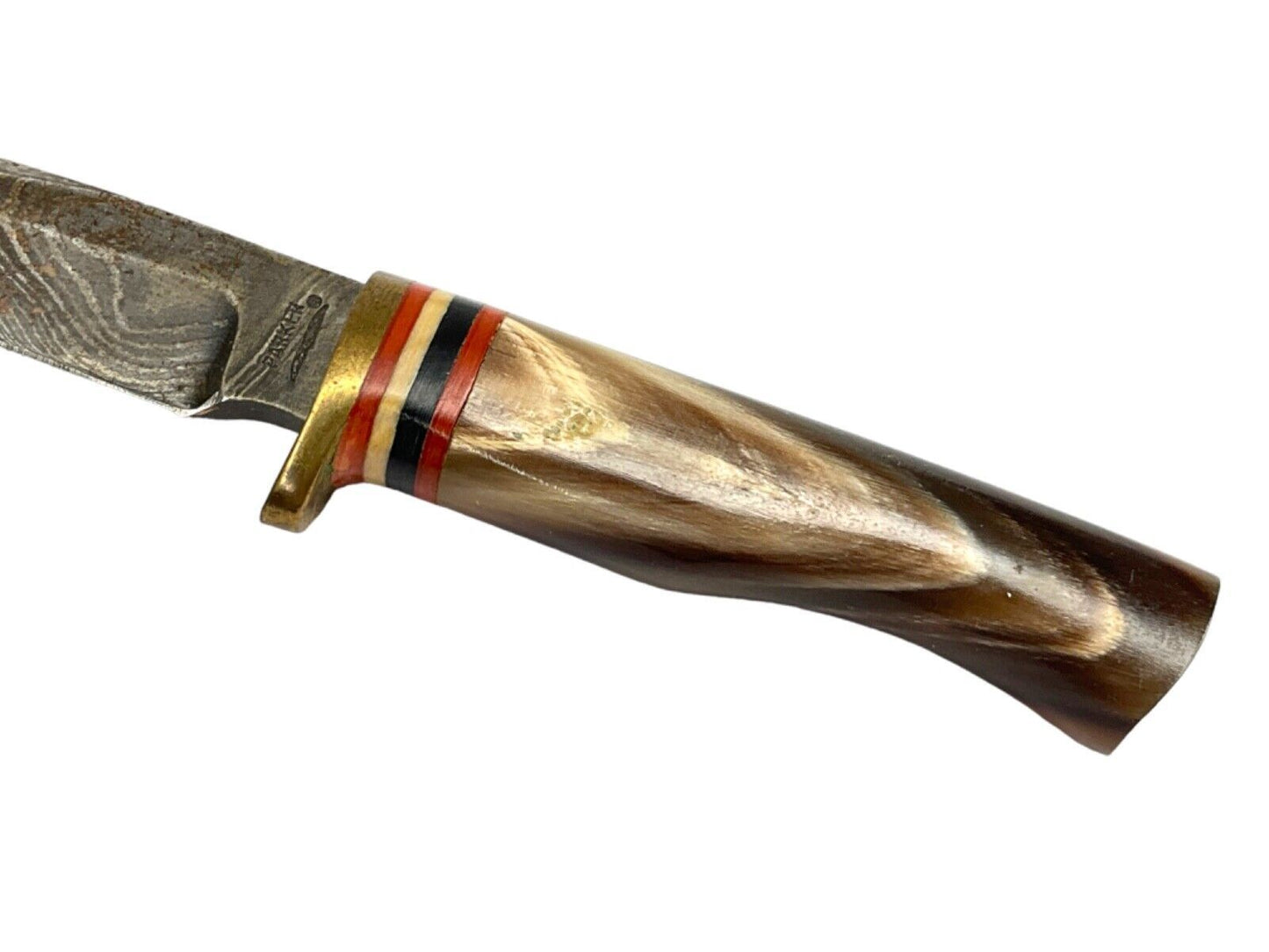 Heritage Forge Mini Damascus Steel Bowie Knife with Wood Handle – Rare Fixed Blade Design