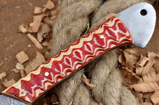 Custom Handmade Forged Damascus Steel Kitchen Chef Knife – Yellow & Pink Dollar Handle