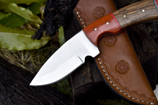 Hand Forged Skinner Knife – Stainless Steel Blade with Hard Wood Handle