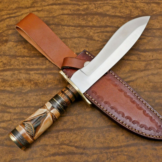 Elite Custom Handmade D2 Steel Bowie Knife – 12-Inch Hunting & Camping Blade