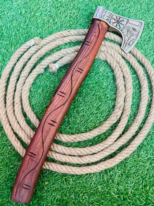 Hand Forged Carbon Steel Viking Tomahawk Axe 21 Inch Wooden Handle