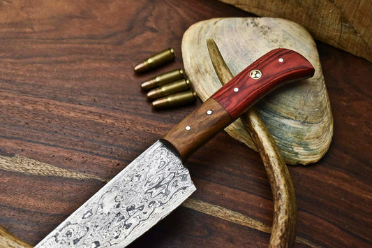 Handmade Damascus Steel Chef Kitchen Knife Full Tang with Hardwood Handle