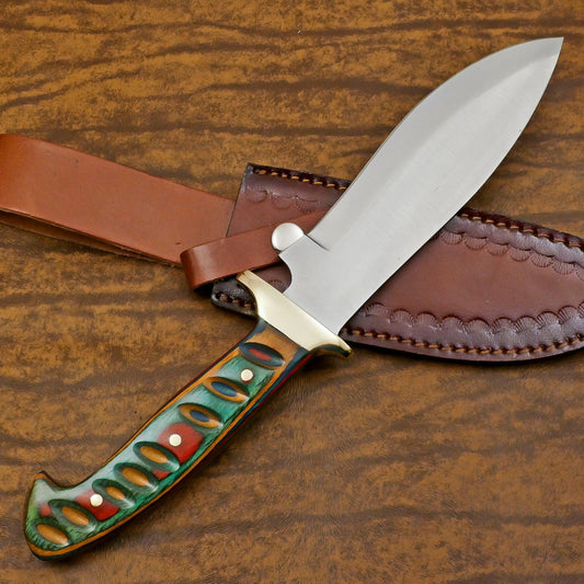 Handmade 12 Inch D2 Steel Full Tang Bowie Hunting Camping Knife – Outdoor Survival Blade