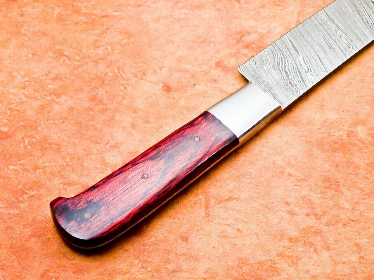 12" Professional Handmade Damascus Steel Chef Kitchen Knife with Hardwood Handle