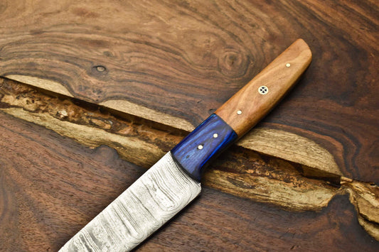 8.0" Handmade Damascus Steel Chef Knife – Full Tang Kitchen Knife