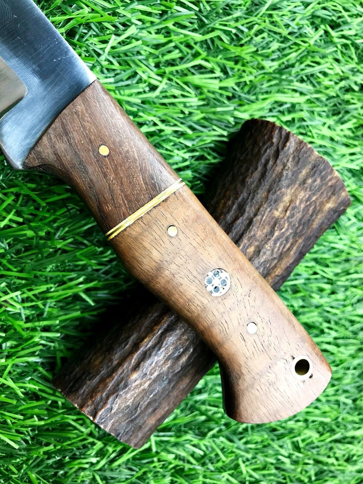 9" Forged Stainless Steel Skinner Knife – Hardwood Handle with Belt Leather Sheath