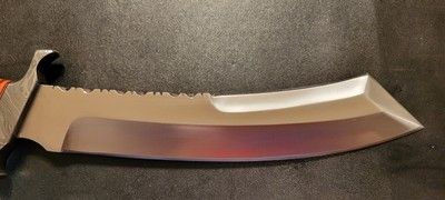 Custom Handmade 14.5" D2 Steel Bowie Knife with Resin Handle & Leather Sheath