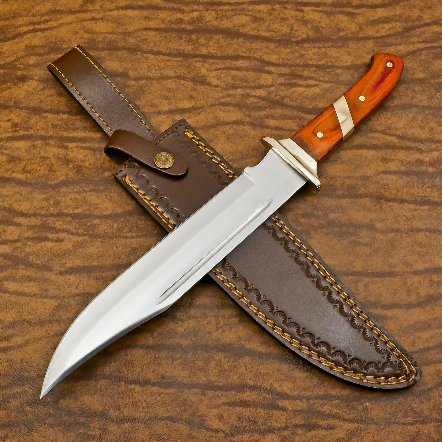 Handcrafted D2 Steel Extra-Large Bowie Hunting & Outdoor Knife | 13" Blade