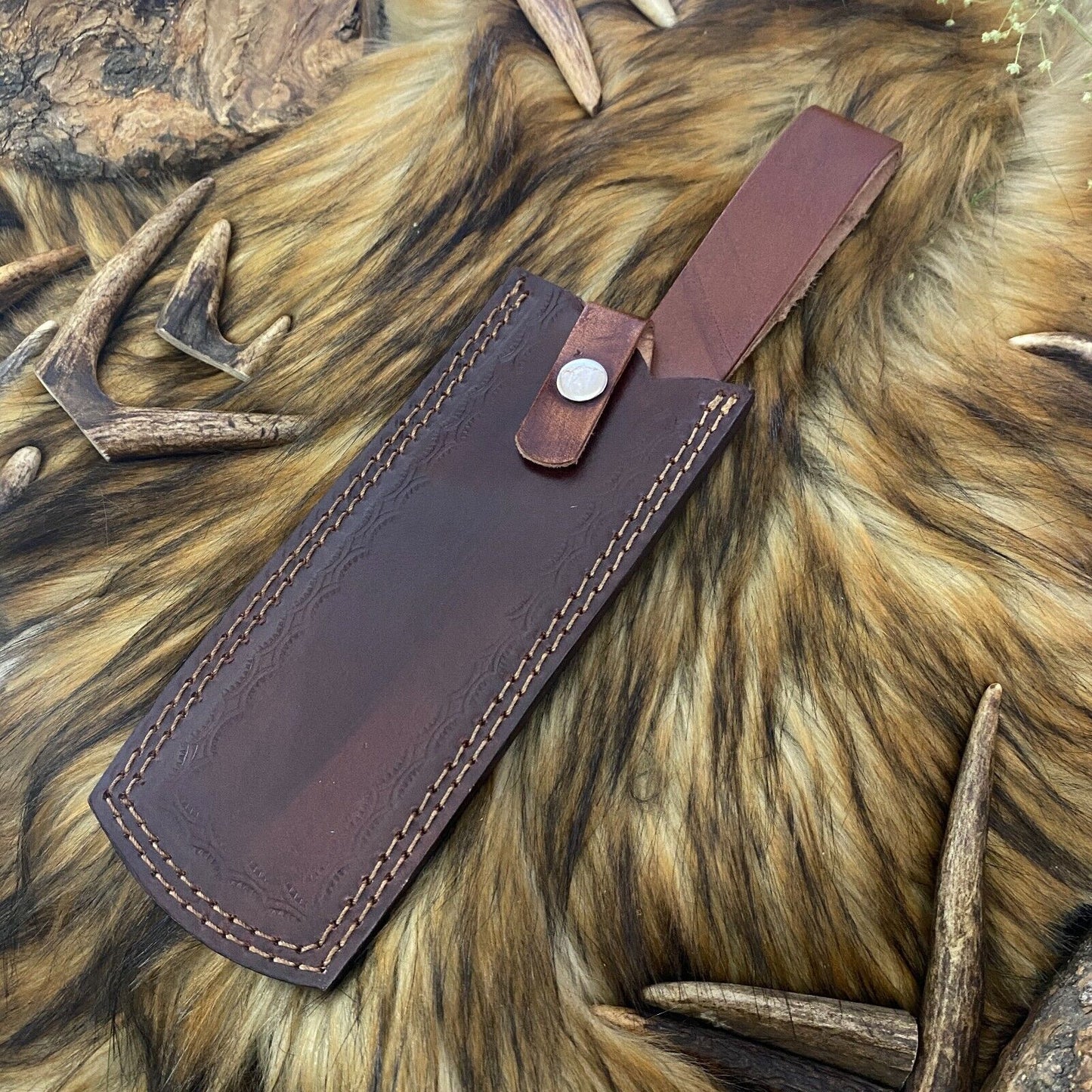 HAND MADE DAMASCUS STEEL CLEAVER CHEF KNIFE WITH WOOD HANDLE