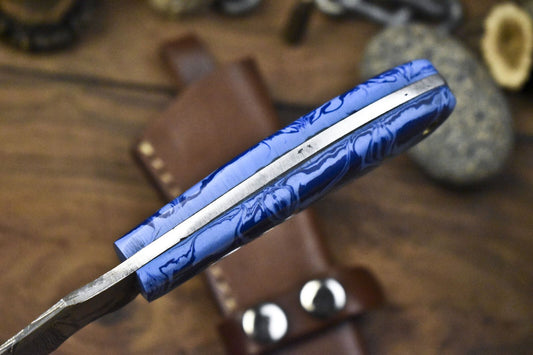 Custom Twist Damascus Skinner Knife with Micarta Handle – 8" Handmade Fishing & Hunting Knife