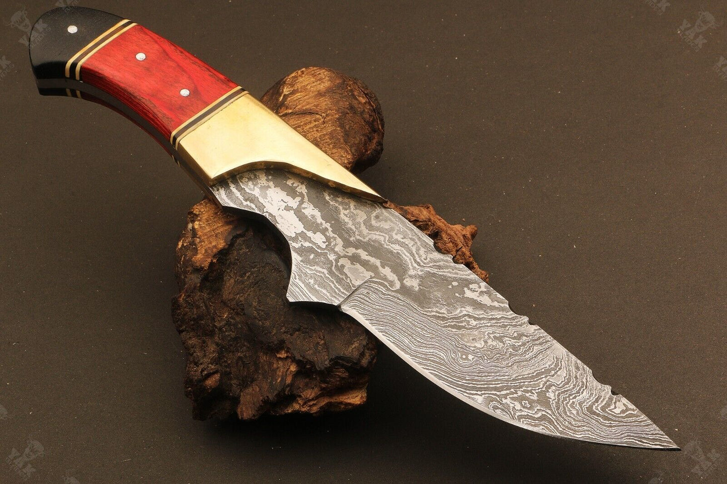 10" Hand Forged Twist Damascus Steel Bowie Bowie Knife | Wood Handle