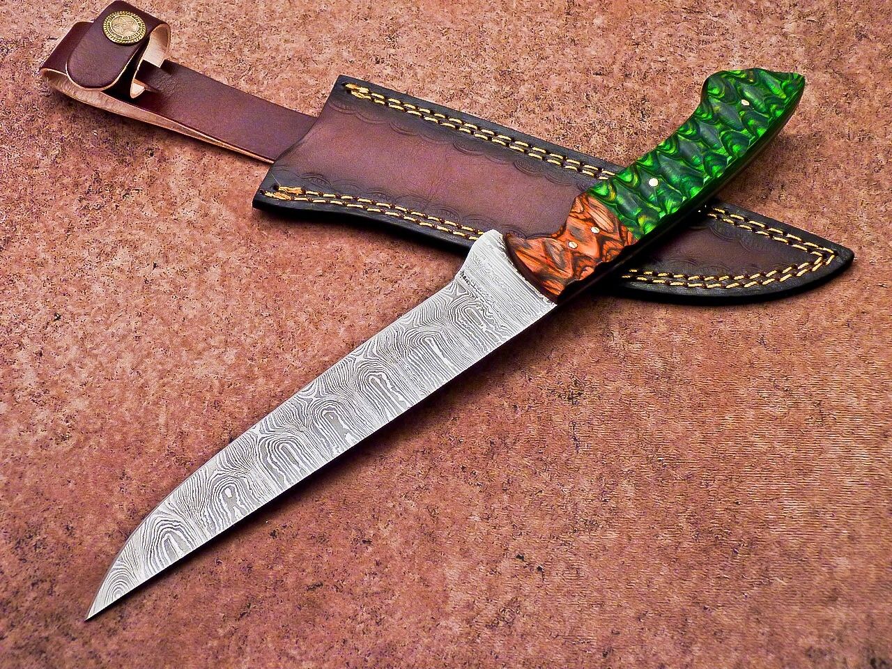 12" Professional Chef Knife | Handmade Damascus Blade Kitchen Knife | Wood Handle