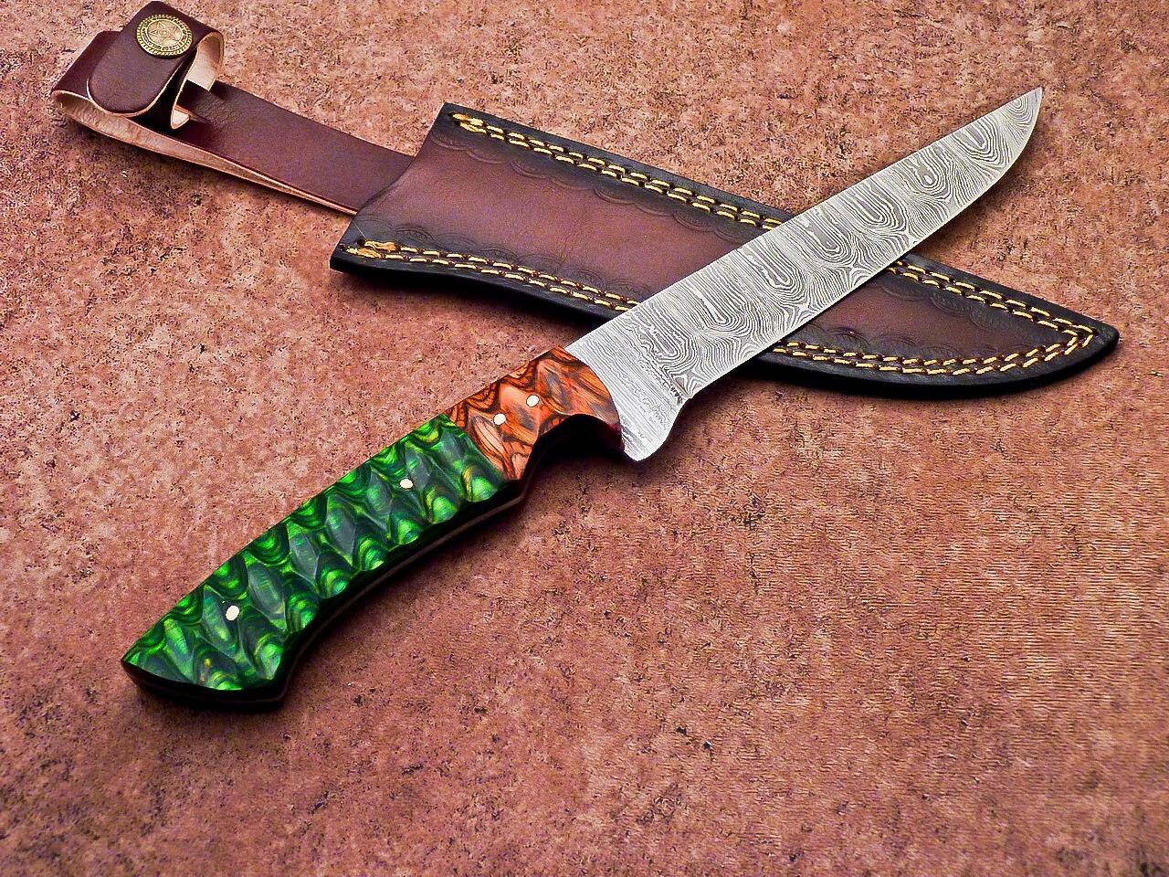 12" Professional Chef Knife | Handmade Damascus Blade Kitchen Knife | Wood Handle