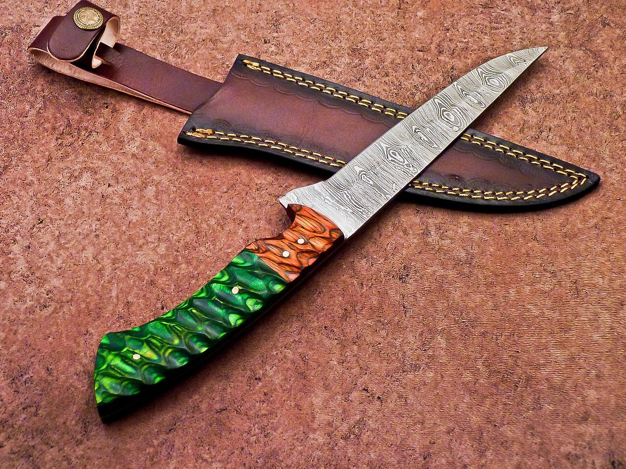 12" Professional Chef Knife | Handmade Damascus Blade Kitchen Knife | Wood Handle