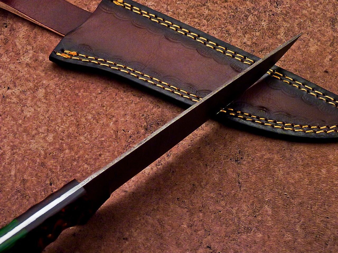 12" Professional Chef Knife | Handmade Damascus Blade Kitchen Knife | Wood Handle