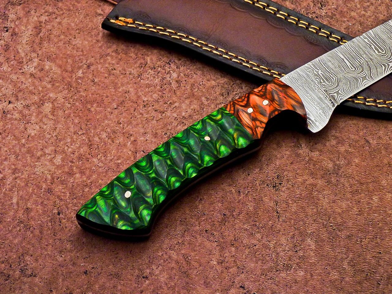 12" Professional Chef Knife | Handmade Damascus Blade Kitchen Knife | Wood Handle