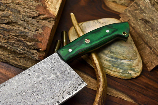 Custom Handmade Damascus Steel Chef Chopper Knife – 384 Layer Forged