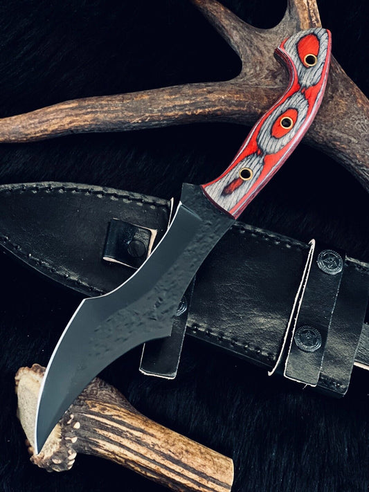 10 Inch Handmade D2 Steel Tracker Knife with Wood Handle