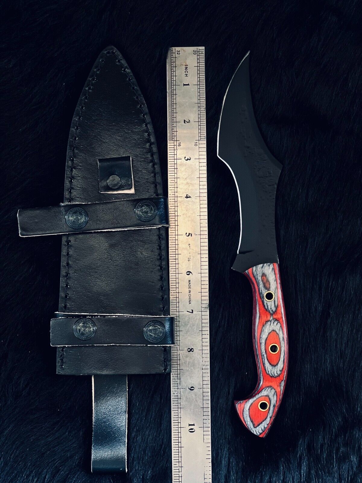 10 Inch Handmade D2 Steel Tracker Knife with Wood Handle