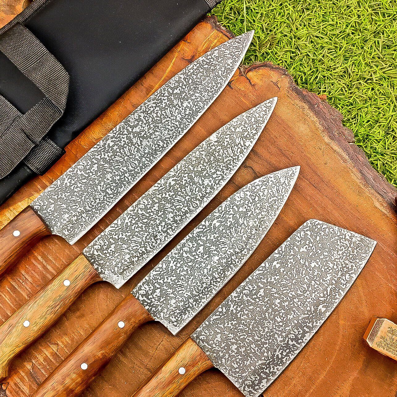 Heritage Forge 4-Pc Steel Chef Knife Set | Handmade Kitchen Knives