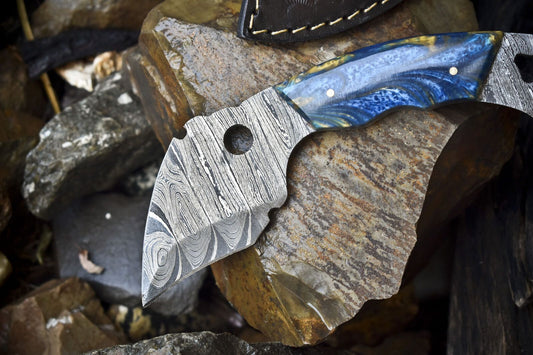Hand Forged Damascus Karambit Knife Twist Pattern Karambit Damascus Steel with Corian Handle