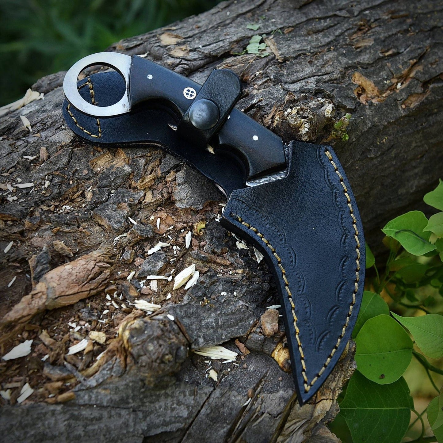 Custom Forged Damascus Karambit Knife Damascus Steel Knife with Micarta Handle