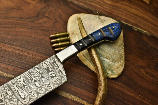 Handmade Damascus Steel Chef Knife – Full Tang Kitchen Blade 12"