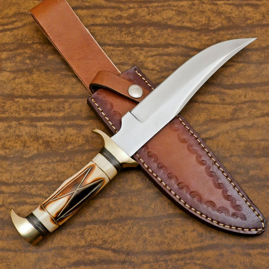 Outlander Custom Handmade D2 Steel Bowie Knife – 12-Inch Hunting & Camping Blade