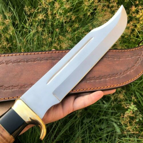 18 Inch D2 Steel Crocodile Dundee Bowie Knife with Bull Horn Handle
