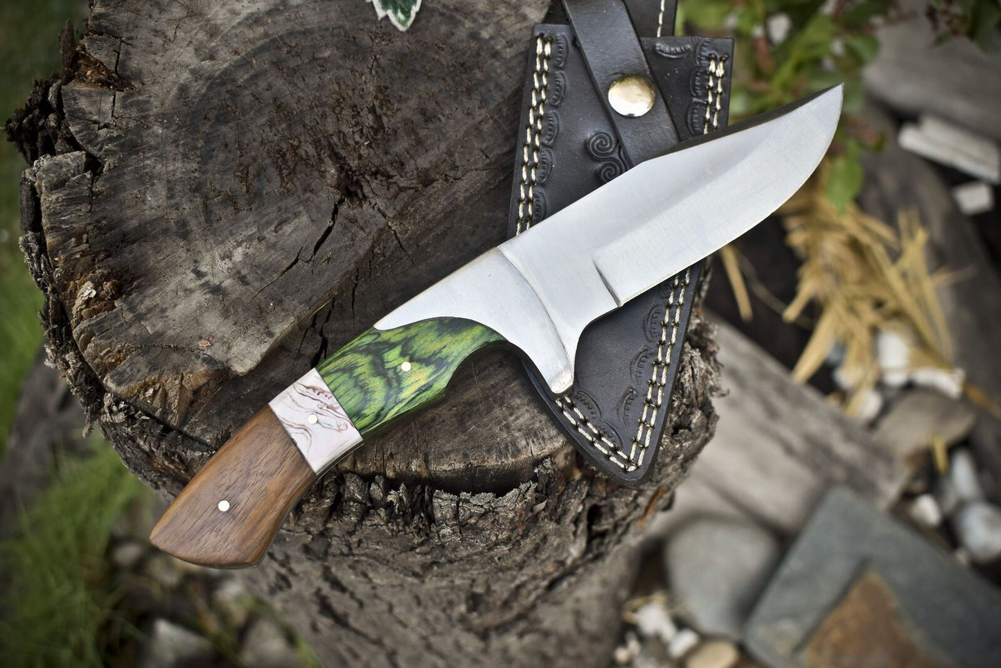 Hot Item 440C Steel Skinner Knife | Hard Wood Handle | Steel Guard | Survival Knife