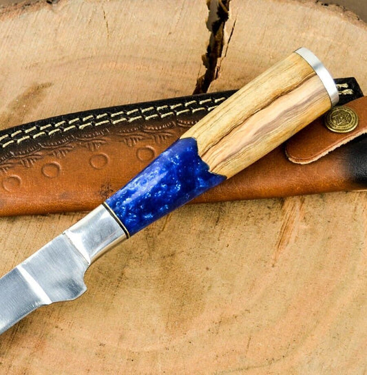 D2 Steel Sharp Fillet Knife Handmade Fillet Chef Knife Boning Knife Kitchen Knife Resin Wood