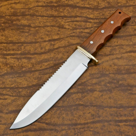 Handmade D2 Steel Full Tang Bowie Knife | 12" Hunting & Camping Blade