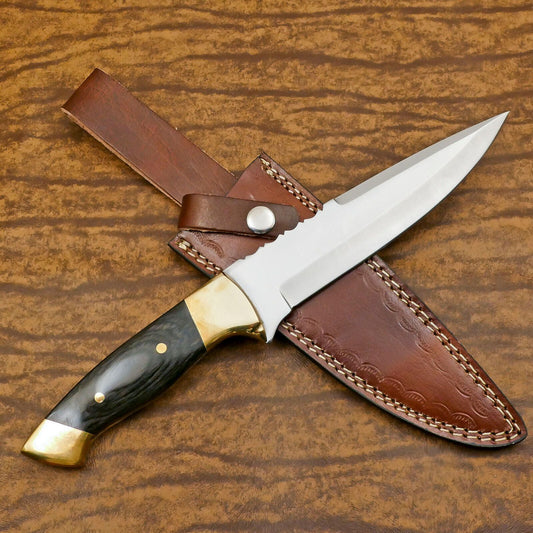 Premium Handmade 12" D2 Clip Point Full Tang Hunting Bowie Knife with Sheath