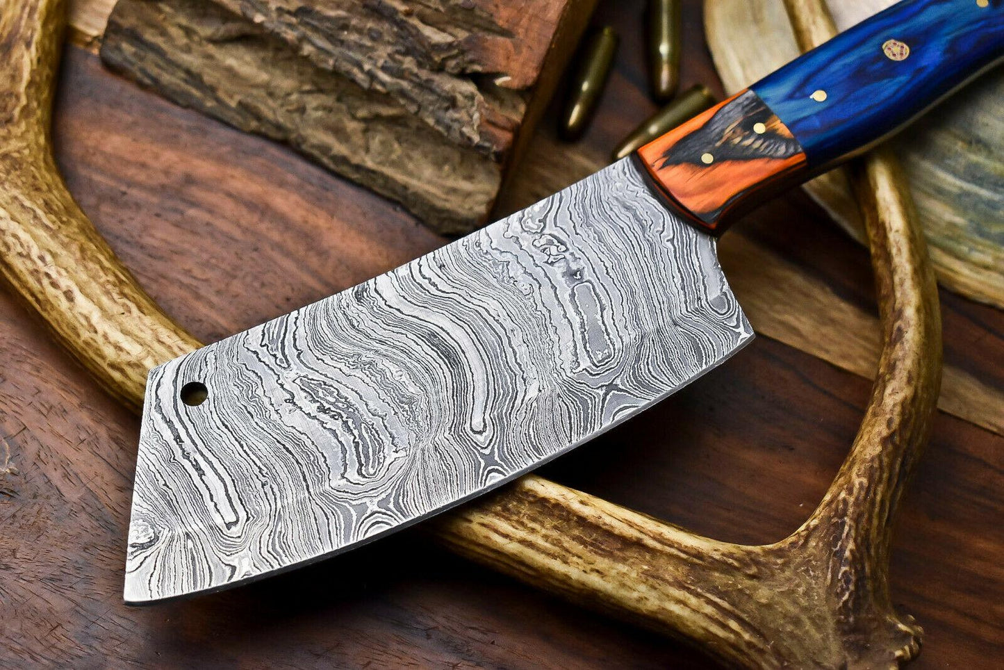 Custom Hand Made Damascus Blade Chef Chopper Knife