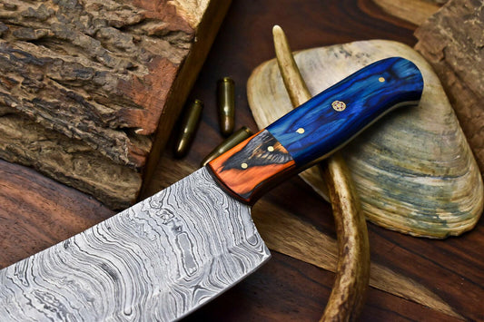 Custom Hand Made Damascus Blade Chef Chopper Knife