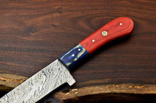 Hand Made Damascus Steel Chef Knife | Full Tang Hard Wood Handle 11"
