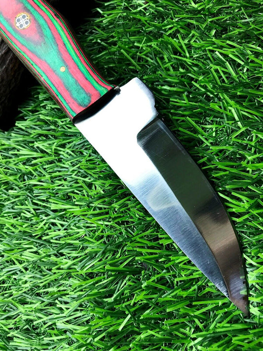 9" Forged Stainless Steel Hunting Skinner Knife with 5" Blade & Leather Sheath