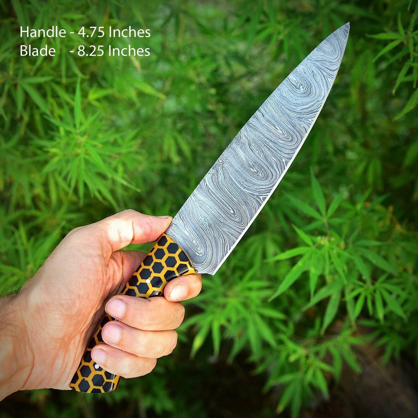 Custom Hand Forged Damascus Steel Chef Knife | Japanese Bunka Kitchen Knife Full Tang