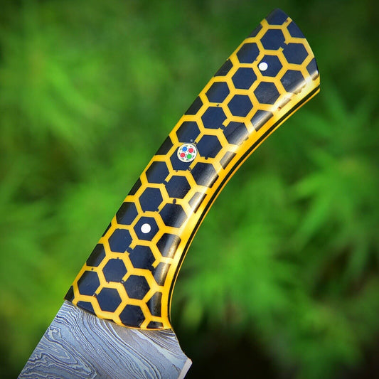 Custom Hand Forged Damascus Steel Chef Knife | Japanese Bunka Kitchen Knife Full Tang