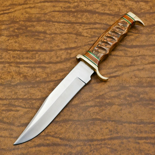 Ultimate Outdoor D2 Bowie Knife | 12-Inch Blade with Pakka Wood Grip